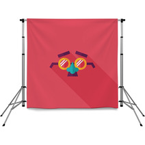 Party Mask Flat Icon With Long Shadow,eps10 Backdrops 70456220