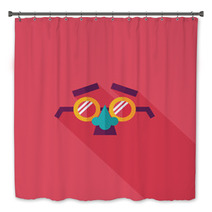 Party Mask Flat Icon With Long Shadow,eps10 Bath Decor 70456220
