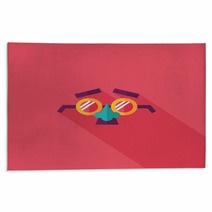 Party Mask Flat Icon With Long Shadow,eps10 Rugs 70456220