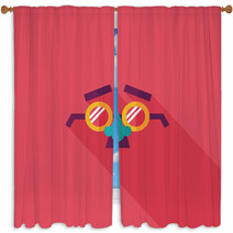 Party Mask Flat Icon With Long Shadow,eps10 Window Curtains 70456220