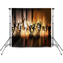 Party Sound Background Illustration With Dancing People Backdrops 36528261