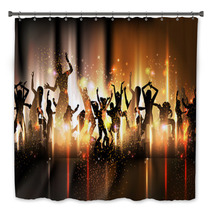 Party Sound Background Illustration With Dancing People Bath Decor 36528261