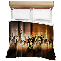 Party Sound Background Illustration With Dancing People Bedding 36528261