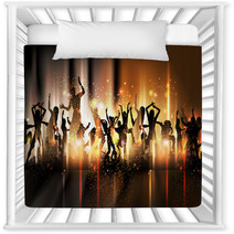 Party Sound Background Illustration With Dancing People Nursery Decor 36528261