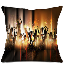 Party Sound Background Illustration With Dancing People Pillows 36528261