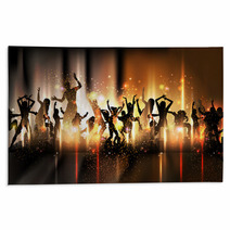 Party Sound Background Illustration With Dancing People Rugs 36528261