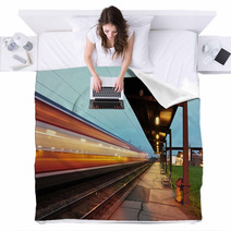 Passanger Station With Motion Train Blankets 60612326