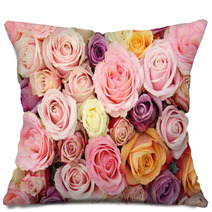 Pastel Wedding Roses Pillows 67054116