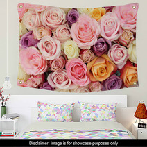 Pastel Wedding Roses Wall Art 67054116
