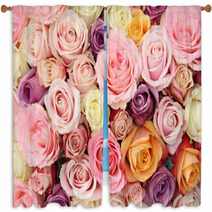 Pastel Wedding Roses Window Curtains 67054116