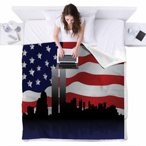 Patriotic Ny Skyline Vector Blankets 14294121