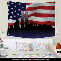 Patriotic Ny Skyline Vector Wall Art 14294121