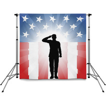 Patriotic Soldier Salute Backdrops 33436342