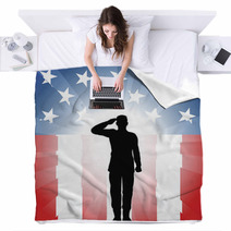 Patriotic Soldier Salute Blankets 33436342