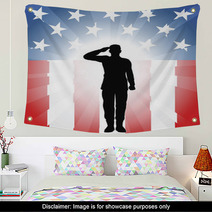 Patriotic Soldier Salute Wall Art 33436342