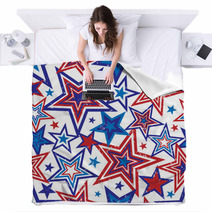 Patriotic Stars Illustration Blankets 21612945