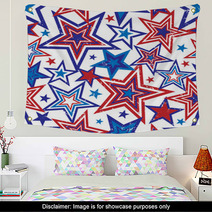 Patriotic Stars Illustration Wall Art 21612945
