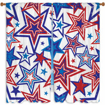 Patriotic Stars Illustration Window Curtains 21612945