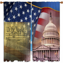 Patriotic Symbols - United States Of America Window Curtains 67000931