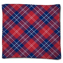Patriotic Tartan Of White Blue Red Seamless Patterns Blankets 265522243