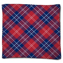 Patriotic Tartan Of White Blue Red Seamless Patterns Blankets 265522243