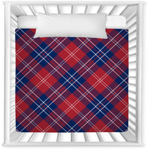 Patriotic Tartan Of White Blue Red Seamless Patterns Nursery Decor 265522243