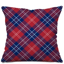 Patriotic Tartan Of White Blue Red Seamless Patterns Pillows 265522243