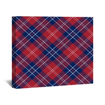 Patriotic Tartan Of White Blue Red Seamless Patterns Wall Art 265522243