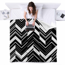 Pattern In Zigzag - Black And White Blankets 45305082