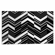 Pattern In Zigzag - Black And White Rugs 45305082