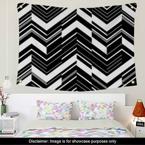 Pattern In Zigzag - Black And White Wall Art 45305082