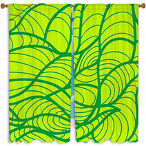 Pattern Of Leaves Window Curtains 71601489