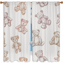 Pattern Of Teddy Bears Window Curtains 60580513