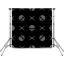 Pattern Skull Bone Cross Backdrops 100877181