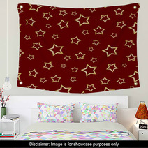 Pattern STARS Red Wall Art 65275173