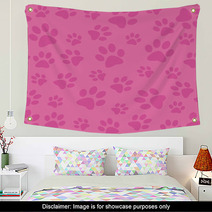 Paw Prints Background_01_Pink Wall Art 98807823