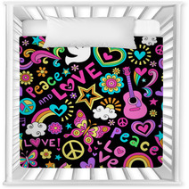 Peace And Love Seamless Pattern Vector Doodle Nursery Decor 56210074