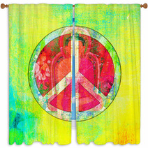 Peace Buddha Window Curtains 48418737