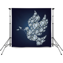 Peace Dove With Olive Branch Made From Diamonds Backdrops 64912955