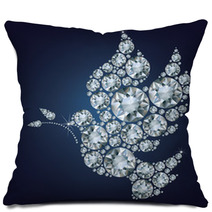 Peace Dove With Olive Branch Made From Diamonds Pillows 64912955