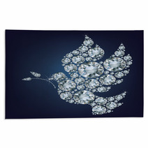 Peace Dove With Olive Branch Made From Diamonds Rugs 64912955