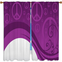 Peace Sign Background Window Curtains 55794195