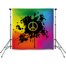 Peace Sign On Rainbow Background Backdrops 48472065