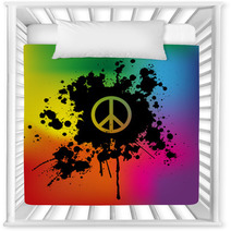 Peace Sign On Rainbow Background Nursery Decor 48472065