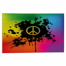Peace Sign On Rainbow Background Rugs 48472065