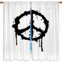 Peace Sign Window Curtains 54360123