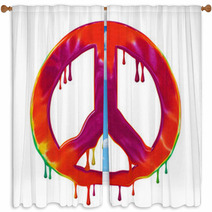 Peace Sign Window Curtains 68225443