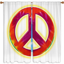 Peace Sign Window Curtains 68225457