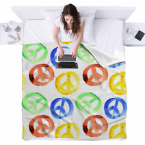 Peace Signs Seamless Blankets 64309569