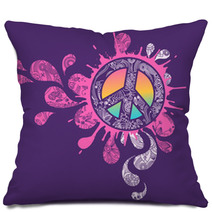 Peace Splatter Graphic Pillows 14273679